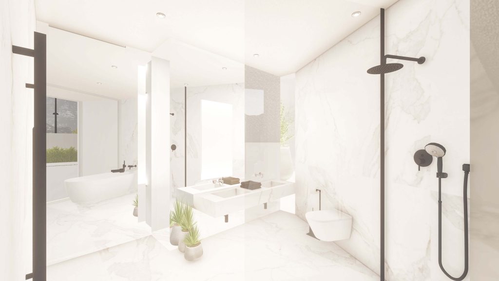 Proyecto 3D de interior de baño